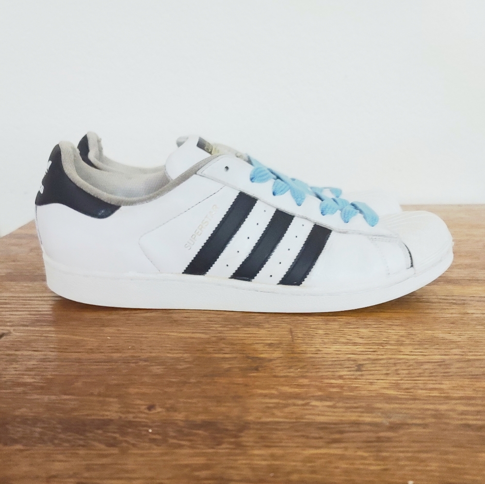 Mens Adidas Superstar Original Shoes White Black Stripes Size 11